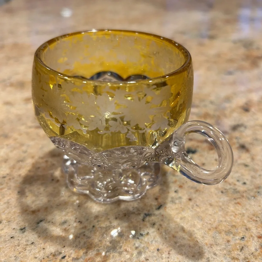 1889 EAPG Glass Punch Cup & 1885 EAPG Pattern Glass Bryce Dahlia 4 1/2